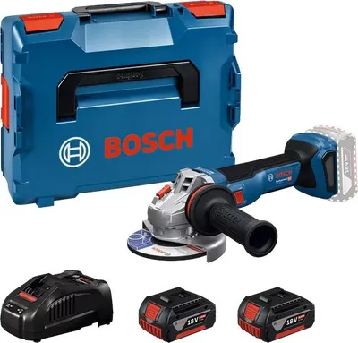 Image de Meuleuse d'angle 18V GWS 18V-11 + 2 batteries 5Ah + chargeur sous L-BOXX - BOSCH - 06019N4103