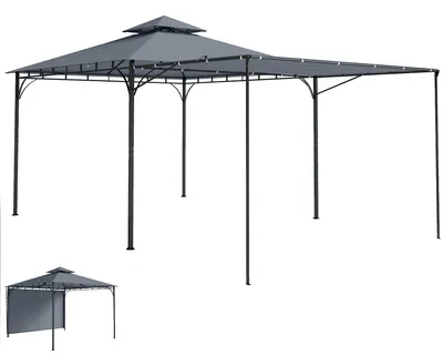 Productafbeelding van Outsunny Paviljoen 3,2x3,2 m: Stabiel, wintervast tuinpaviljoen met dubbel dak