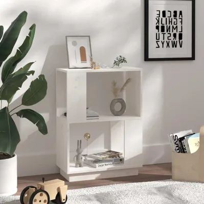 Produktbild von Hochwertigen Möbel Bücherregale - Weiß Bücherregal/Raumteiler Weiß 51x25x70cm Massivholz Kiefer NEU2241593