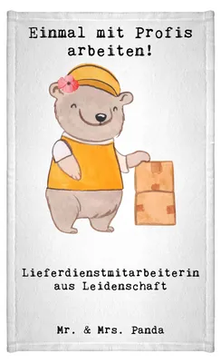 Produktbild von Mr. & Mrs. Panda Frotteehandtuch Lieferdienstmitarbeiterin Leidenschaft - Weiß - Geschenk, Handtuch, gästehandtuch klein, Lustig, Pizzabringdienst, Frotteetuch, Witzig