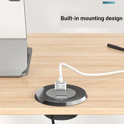 Produktbild von Praktischer Büropult mit integrierten Doppel-USB-Ladestationen für Schlaf- und Arbeitsbereich.