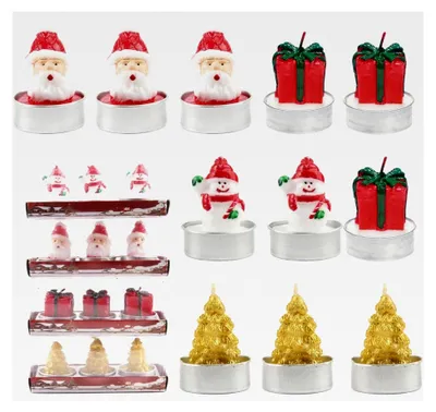 Produktbild von 12 Stück Mini Teelichter Weihnachten Kerzen ohne Duft