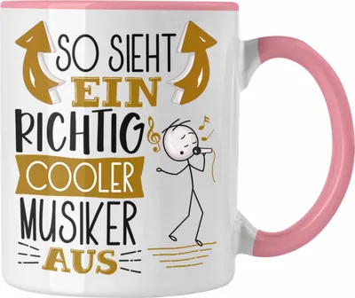 Produktbild von Trendation - Musiker Tasse Geschenk So Sieht Ein RIchtig Cooler Musiker Aus Geschenkidee Lustiger Spruch Geburtstag Becher Kaffeetasse Musiklehrer (Rosa)
