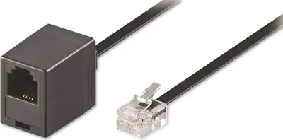 Image de Wentronic Câble d'extension modulaire, 3 m, noir - connecteur RJ11/RJ14 (6P4C) > connecteur RJ11 femelle (6P4C)