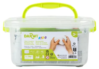 Produktbild von Lufthärtende Modelliermasse DARWI Kids Weiß 4 x 1000 g