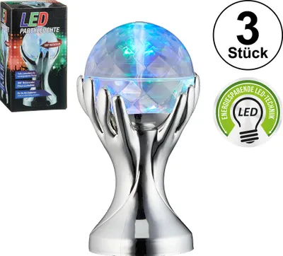 Produktbild von LED Discoleuchte "Hände", rotiert in bunten Farben, Disco, Partylicht, Effekt, Discokugel, Deko, DJ, Effektleuchte, Lichtorgel