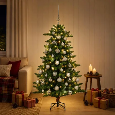 Imagen del producto de Artificial Christmas Tree with Bauble 120 cm 150 LED
