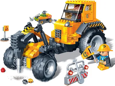 Produktbild von Bausteine Konstruktionsspielzeug Baustellenfahrzeug BanBao 8537 Bauklötzen