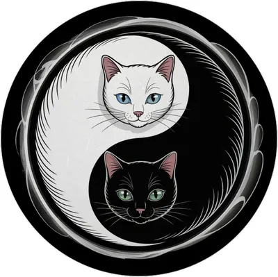 Produktbild von Katzen Yin und Yang Magnet für Katzenliebhaber
