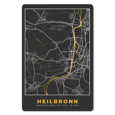 Produktbild von MuchoWow® Mauspad Mousepad Heilbronn - Stadtplan - Karte - Deutschland - Gold 40x60 cm - Mousepads - Maus Mat - Pad - Mausunterlage - Schreibtisch Accesoire