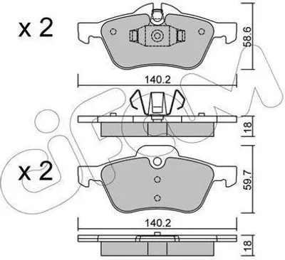Produktbild von CIFAM Bremsbeläge Satz Vorne Bremsklötze für MINI Schrägheck (R50, R53) 822-555-0
