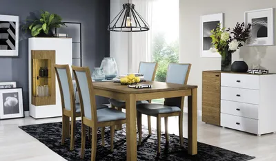 Immagine prodotto di Tavoli Gruppo da pranzo Set da sala da pranzo Set di sedie Set da pranzo in legno Tavolo 4 sedie