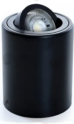 Produktbild von Deckenleuchte GAMA-SR Aufbaustrahler Lampe Aufputz Leuchte Ø80mm Strahler Schwenkbar 45° Rund Schwarz aus Aluminium mit GU10 Fassung