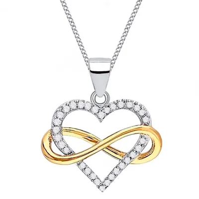 Herz Unendlichkeit Halskette Gold I Echtsilber Infinity Geschenkidee I 45cm