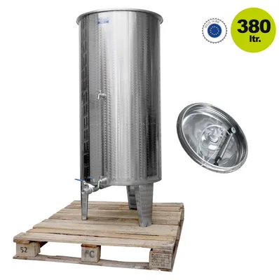 Produktbild von Edelstahltank 380 Liter / Immervolltank kompl.mit Schwimmdeckelset (3 Ausläufe)