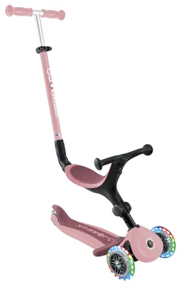 3-Rad Roller mit Licht, pastellrosa, verstellbarer Lenker