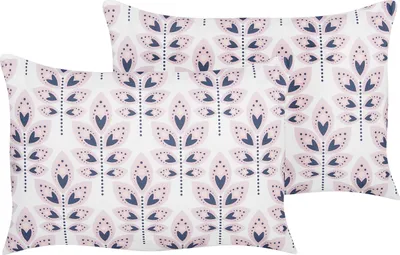 Obrázek produktu pro BELIANI Sada 2 zahradních polštářů krémově bílá polyester 40 x 60 cm Obdélníkový polštář s motivem listů Moderní design dekorativní polštář