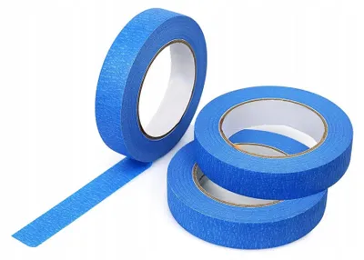 Immagine prodotto di Rosfix Set di 5 Pennelli Sintetici + Nastro Adesivo per Pittori 40 mm x 50 m – Senza Aloni, Preciso, per Pareti, Mobili, Acrilici e Acquerelli