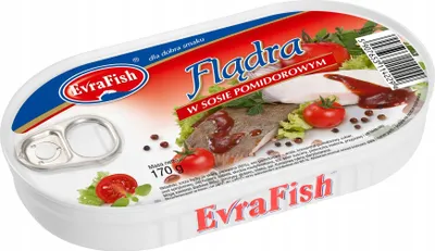 Obrázek produktu pro Evrafish Platýs v rajčatové omáčce 170 g