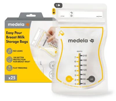 Produktbild von Medela Muttermilchbeutel 25 Stück Einweg Aufbewahrungsbeutel auslaufsicher Milchpumpenbedarf