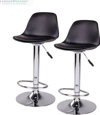 Produktbild von 2er Set - Moderner Barhocker STRODAL schwarz