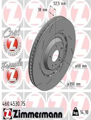 Produktbild von ZIMMERMANN Bremsscheibe Vorne Links für PORSCHE Macan (95B) 390mm 460.4530.75