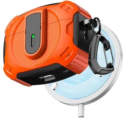 Produktbild von Famanu Schutzhülle für AirPods Pro 2/1 - Cosmos-Orange mit Reinigungsset