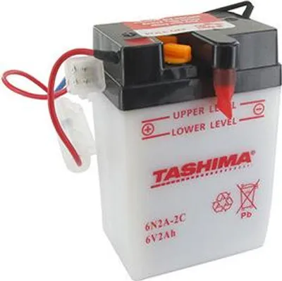 Image de Batterie Plomb Tashima 6v, 2a. L: 70, L: 47, H:106mm, + à Gauche Pour Motos. (livrée Sans Acide). - Batterie à Mettre En Acide A