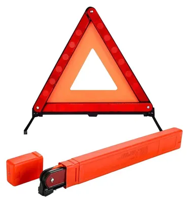 Produktbild von Faltbares Warndreieck Auto mit Box | StVZO-Konform | Reflektierend | KFZ-Zubehör Pannenhilfe