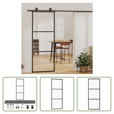 Obrázek produktu pro Posuvné dveře The Living Store s kováním ESG sklo a hliník 76x205 cm