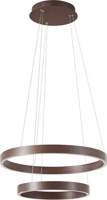 Produktbild von Lucande LED-Hängeleuchte Yonam, Ø 60 cm, 2-flg., braun, CCT