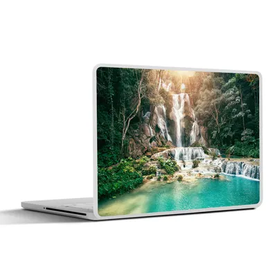 Produktbild von MuchoWow® Laptop Aufkleber Sticker Cover Wasserfall - Sonne - Wasser 30x22 cm - Laptop-Sticker