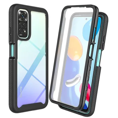 Obrázek produktu pro Pouzdro pro Xiaomi Redmi Note 11 / Note 11S, nárazník s vestavěnou ochranou displeje 360° celotělové ochranné pouzdro černé