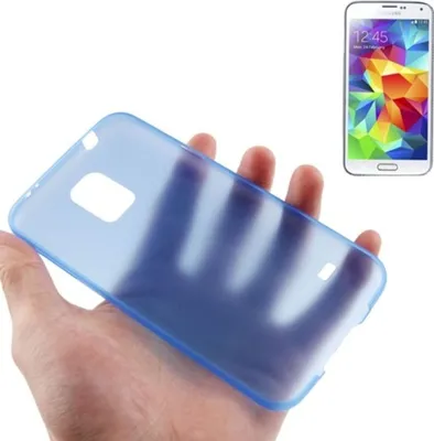 Produktbild von Schutzhülle Case Ultra Dünn 0,3mm für Handy Samsung Galaxy S5 / S5 Neo blau Transparent