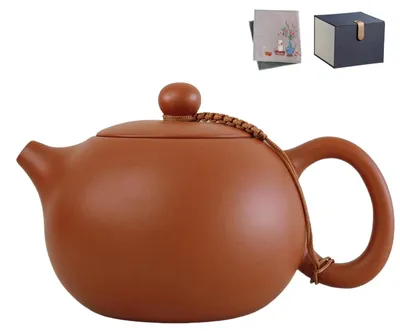 Yixing Zisha Xishi Teekanne 400 ml, handgefertigt, mit Teetuch