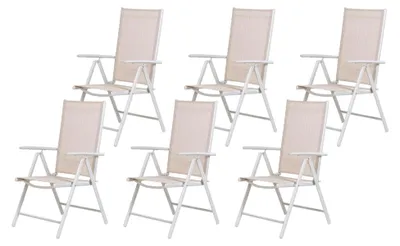 Produktbild von 6er Set Hochlehner Gartenstuhl Aluminium Beige