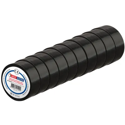 Image de Set 10x | Ruban isolant PVC 19 mm x 9 m noir | HOROZ