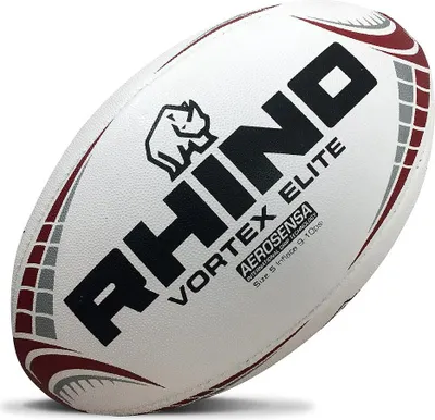 Image de Ballon de rugby Rhino Vortex Elite Replica blanc, taille mini n° 1, ballon d'entraînement