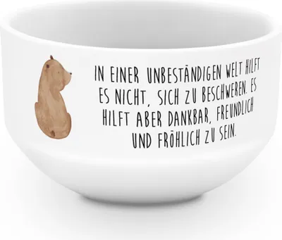 Produktbild von Mr. & Mrs. Panda schale Bär Schulterblick - Weiß - Geschenk, salatschälchen, Bärenliebe, Obstschale, Weisheit, Teddy, Motivation, Selbstachtung, Müslischale, Bären