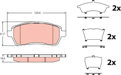 Produktbild von TRW Bremsbeläge Satz Vorne für FORD Fiesta Mk6 Schrägheck (JA8, JR8) GDB2404