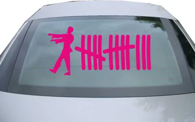 Produktbild von Indigos UG - Aufkleber Heckscheibe & Motorklappe DE6245 - pink - 600x285 mm - zombie1 - Auto Scheiben Fenster Heckklappe Tuning Racing JDM - Die cut