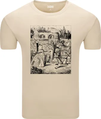 Produktbild von Diarbo Herren T-Shirt mit Aufdruck Alice im Wunderland Garten der Königin Beige Gr.L