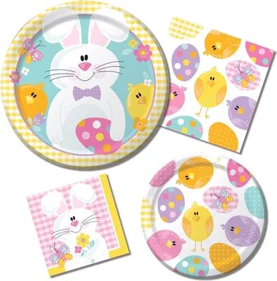 Produktbild von 8 kleine Oster Teller Küken passend zum Motiv Hase Langohr