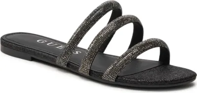 Produktbild von Guess Damen Flache Sandalen mit Zirkonen , Schwarz/grau,Größe 36