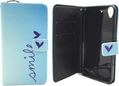 Produktbild von Handyhülle Tasche für Handy Wiko Pulp Schriftzug Smile Blau