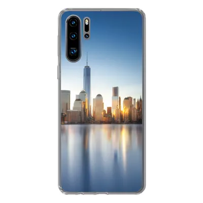 Produktbild von MuchoWow® Handyhülle Schutzhülle Hülle für Huawei P30 Pro New York - Skyline - Spiegelung Silikon Softcase Handy Hülle - Schutzdeckel
