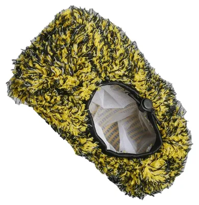 Produktbild von Bürstenüberzug für eine schonende & gründliche Autowäsche - Saugstarker Waschbürstenüberzug für Selbstbedienungs-Waschanlagen, Starke Schaumbildung, 18x29cm, schwarz-gelb