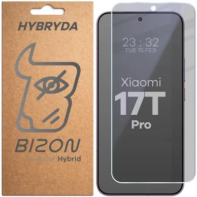 Produktbild von Hybridglas mit Privatschutzfilter für Xiaomi 17T Pro, Bizon Hybrid Shadow, Matt