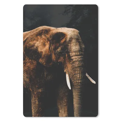 Produktbild von MuchoWow® Mauspad Mousepad Elefant - Schwarz - Farbe 40x60 cm - Mousepads - Maus Mat - Pad - Mausunterlage - Schreibtisch Accesoire