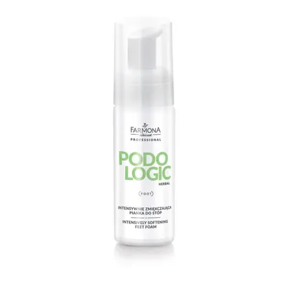 A product shot of a foot foam bottle against a white background.